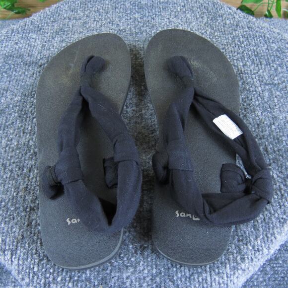 Sanuk Women's Thong Black Fabric Sz 7 Medium Gently Used‎ 2025 - Picture 4 of 6
